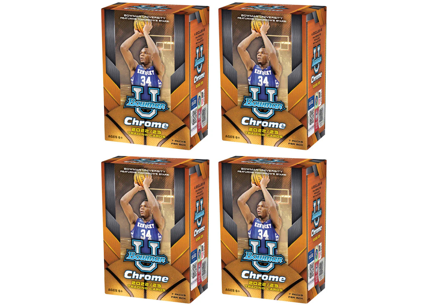 2022-23 Bowman University Chrome Basketball Blaster Box 4x Lot