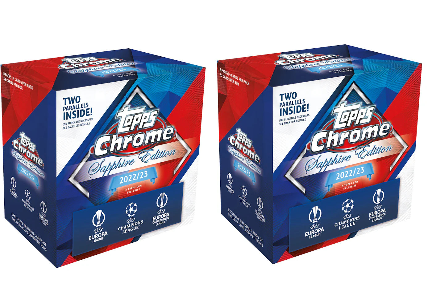 2022-23 Topps UEFA Champions League Chrome Sapphire Edition Soccer Box 2x Lot