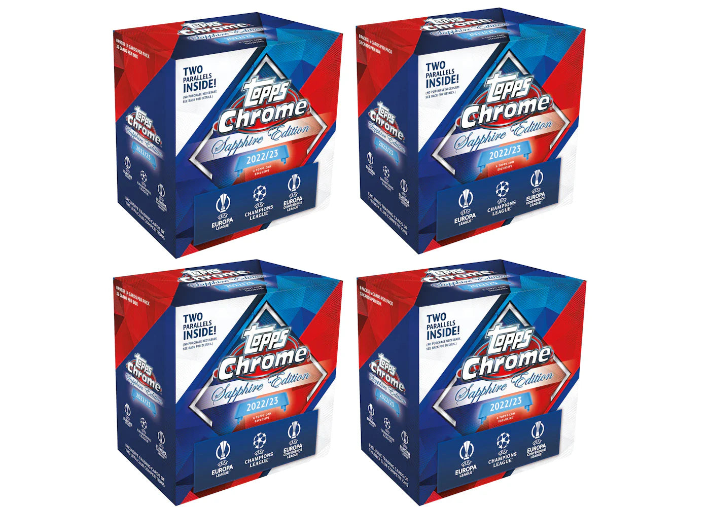 2022-23 Topps UEFA Champions League Chrome Sapphire Edition Soccer Box 4x Lot