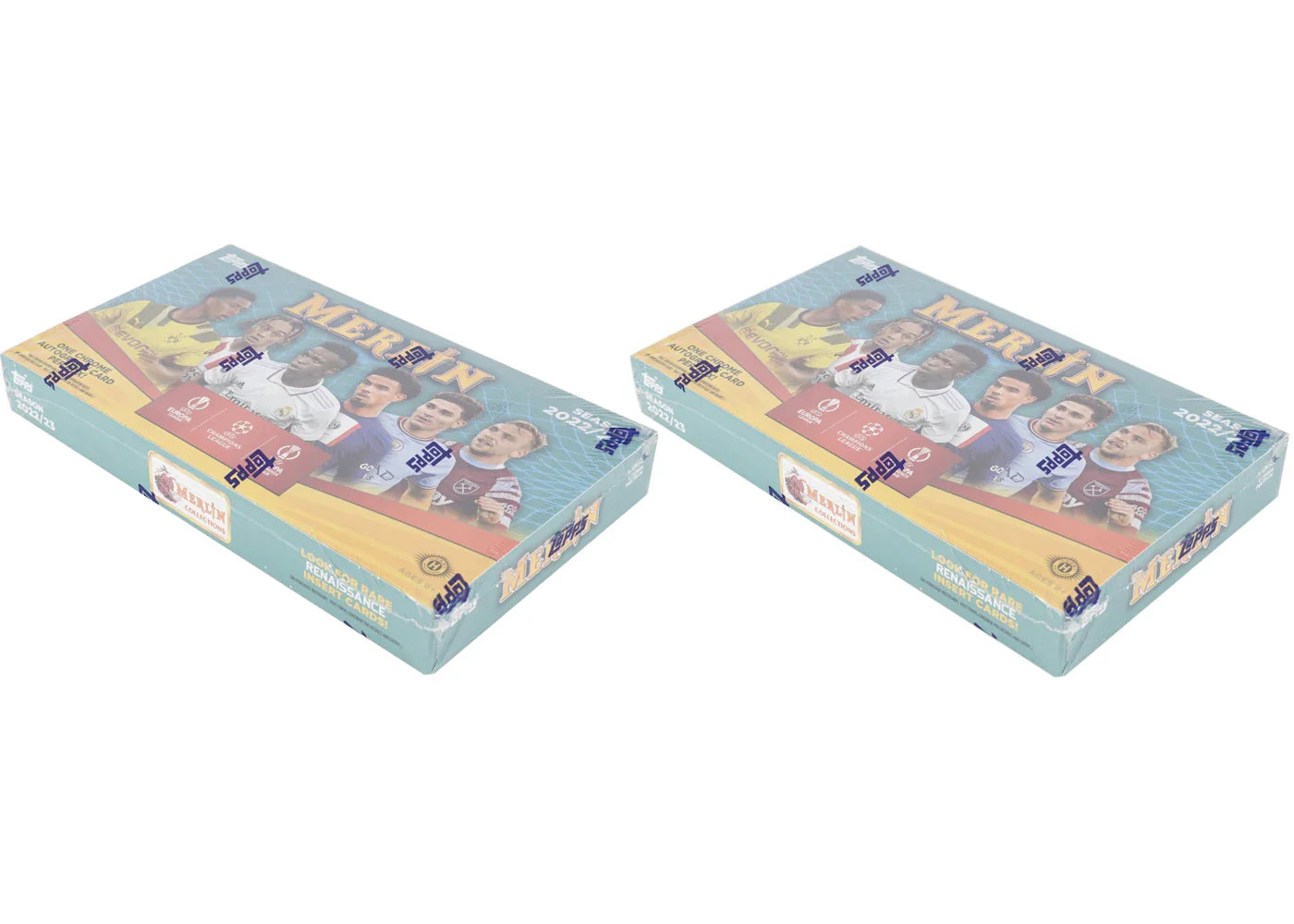 2022-23 Topps UEFA Club Competitions Merlin Chrome Soccer Hobby Box 2x Lot