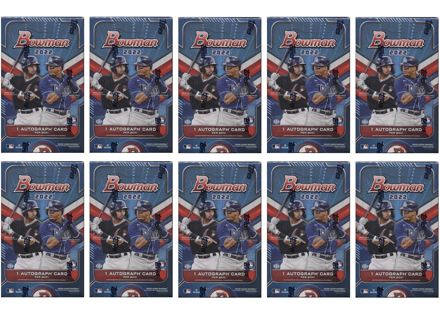 2022 Bowman Baseball Hobby Box 10x Lot