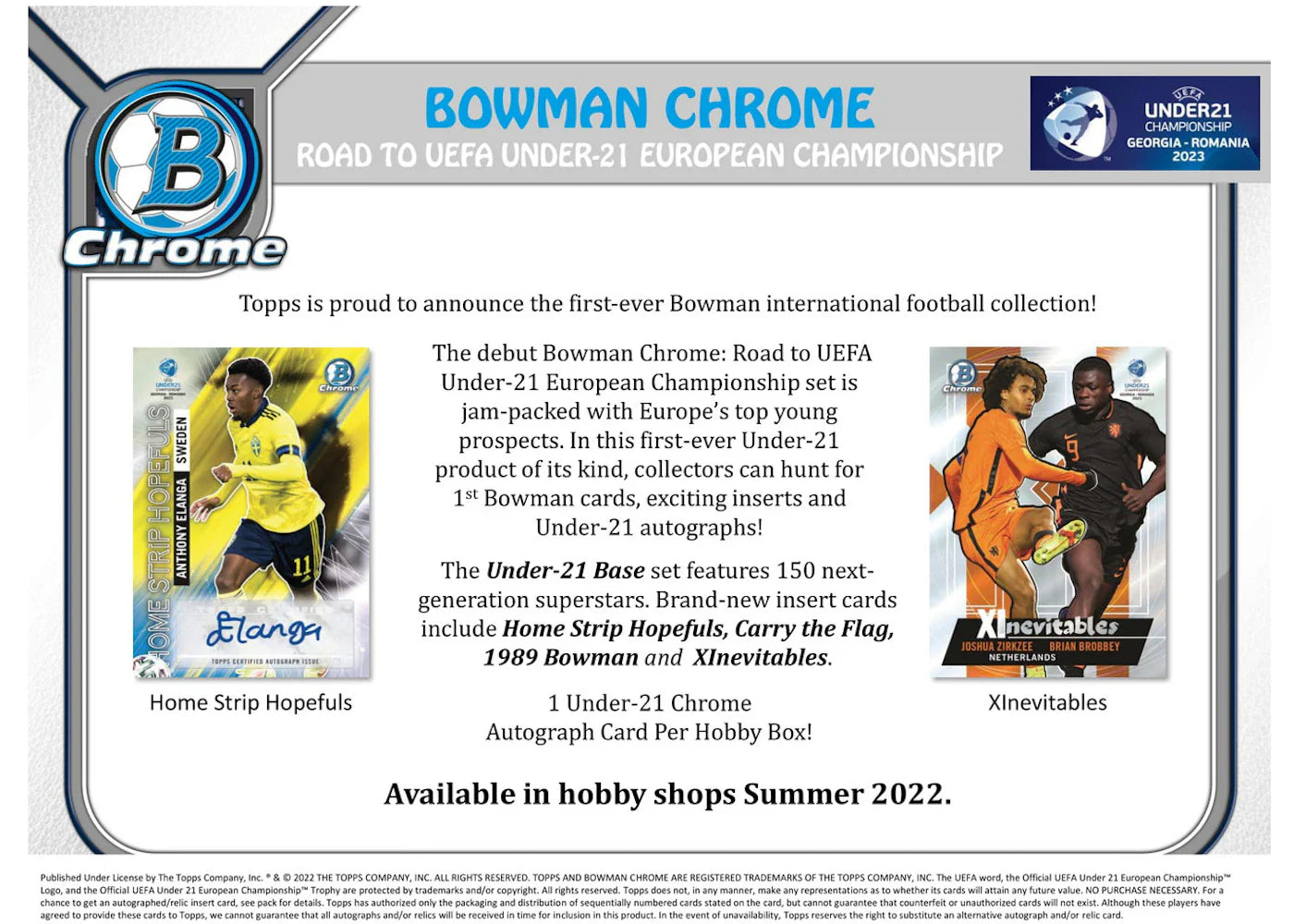 2022 Bowman Chrome Road to UEFA Under-21 European Championship Soccer Hobby Box