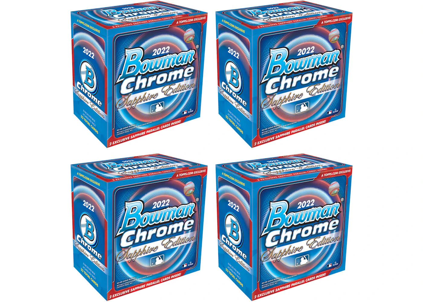 2022 Bowman Chrome Sapphire Edition Baseball Box 4x Lot