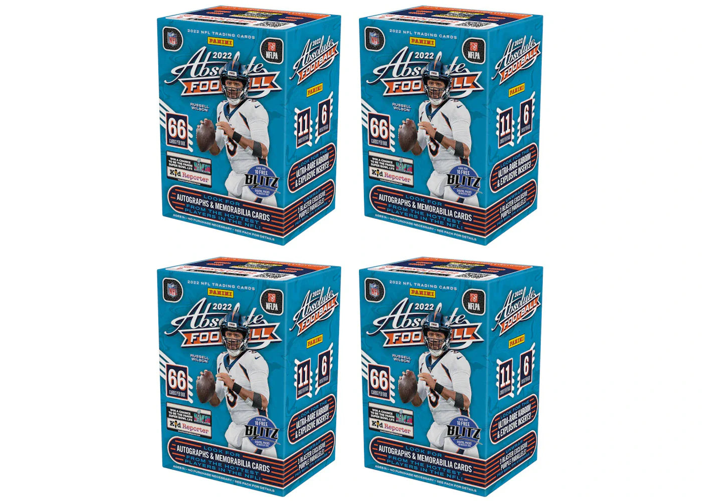 2022 Panini Absolute Football Fanatics Exclusive Blaster Box (Purple Parallels) 4x Lot