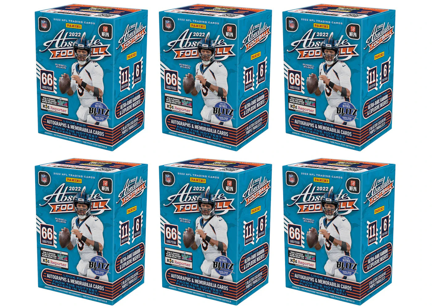 2022 Panini Absolute Football Fanatics Exclusive Blaster Box (Purple Parallels) 6x Lot