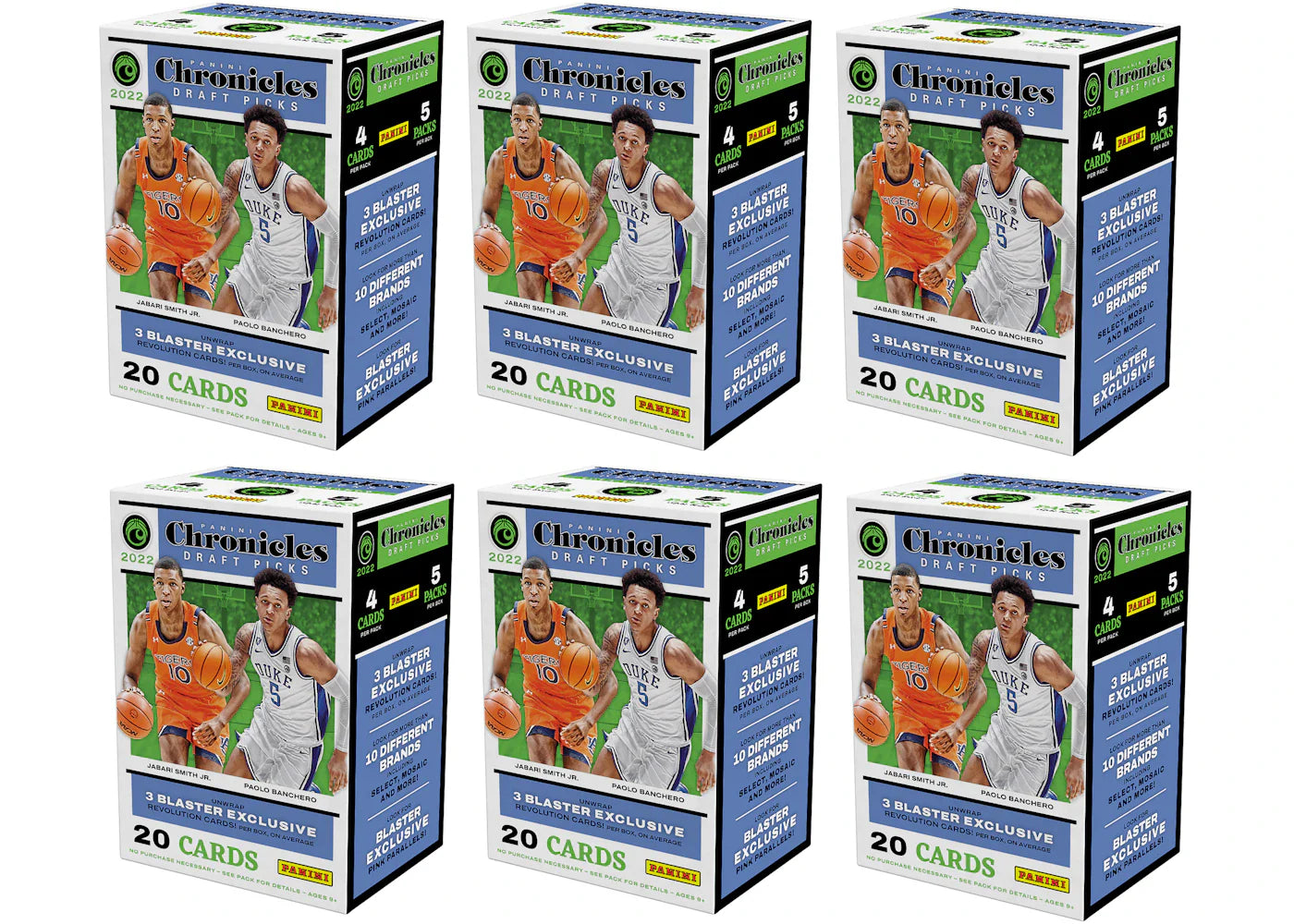 2022 Panini Chronicles Draft Picks Collegiate Basketball Blaster Box 6x Lot
