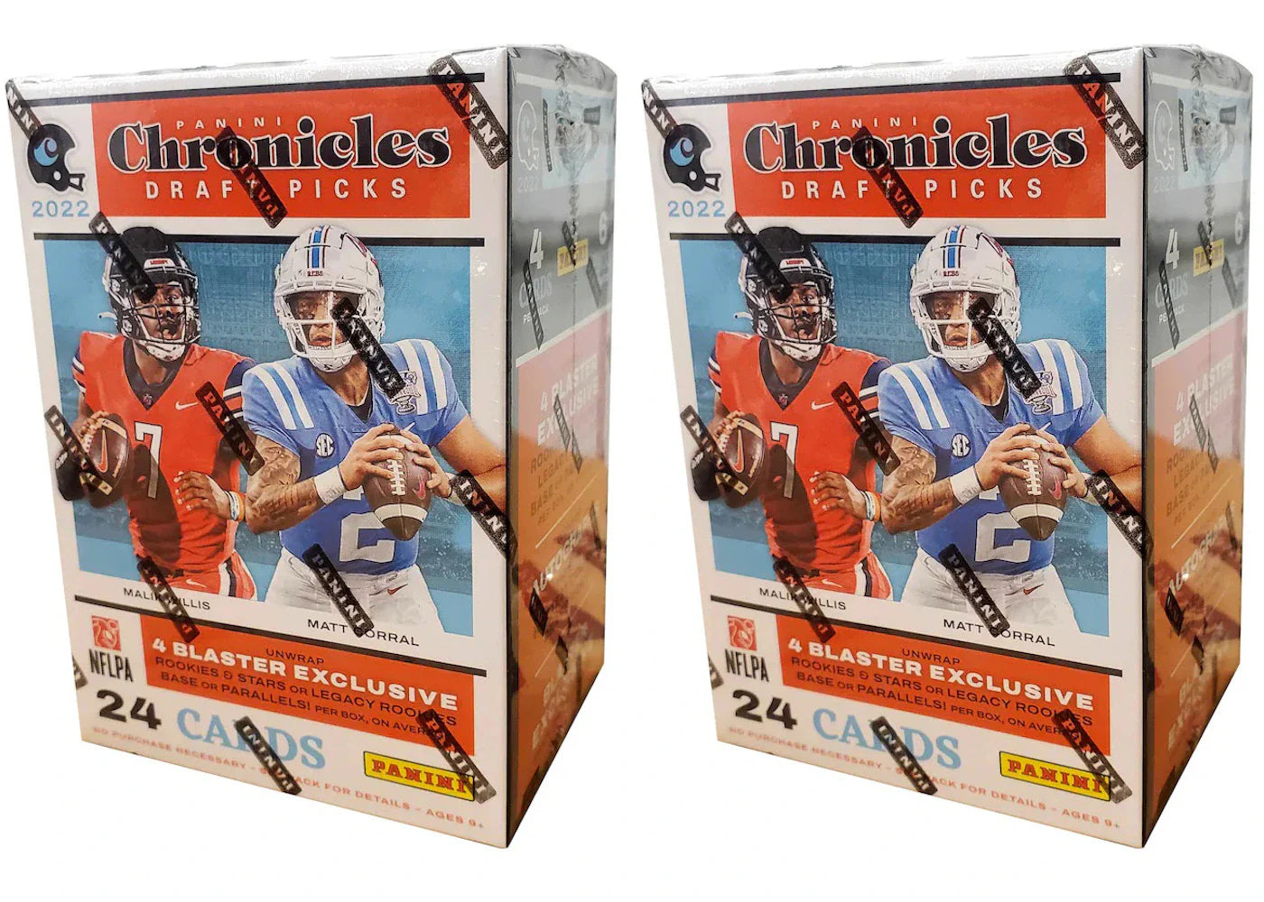 2022 Panini Chronicles Draft Picks Collegiate Football Blaster Box 2x Lot