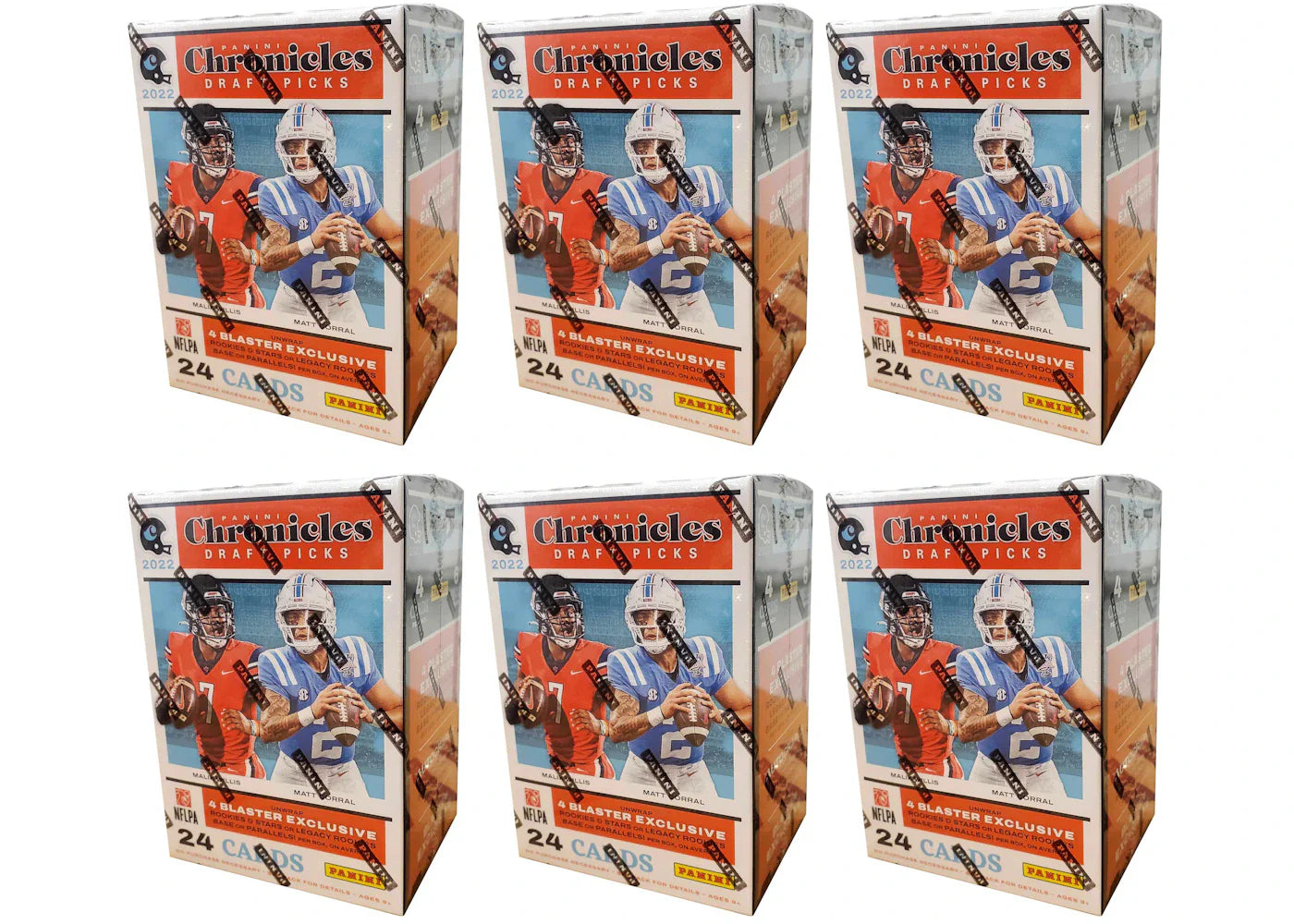 2022 Panini Chronicles Draft Picks Collegiate Football Blaster Box 6x Lot