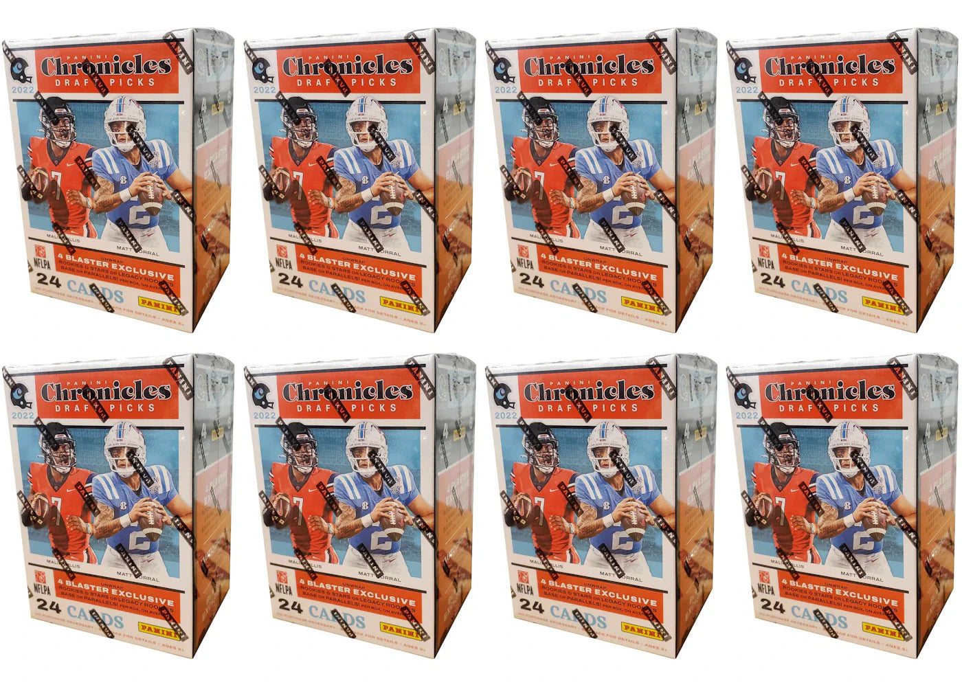 2022 Panini Chronicles Draft Picks Collegiate Football Blaster Box 8x Lot