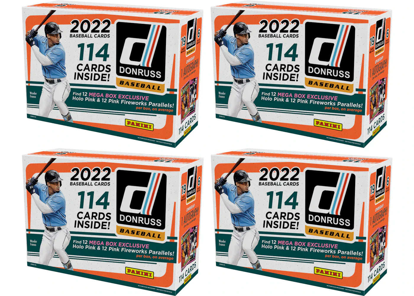 2022 Panini Donruss Baseball Mega Box (Pink Parallels) 4x Lot