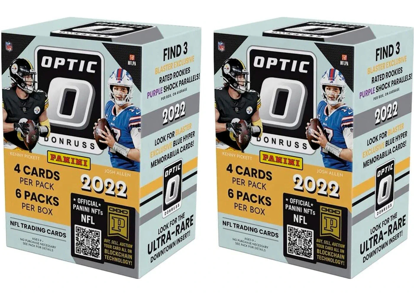 2022 Panini Donruss Optic Football 6-Pack Blaster Box (Purple Shock Parallels) 2x Lot
