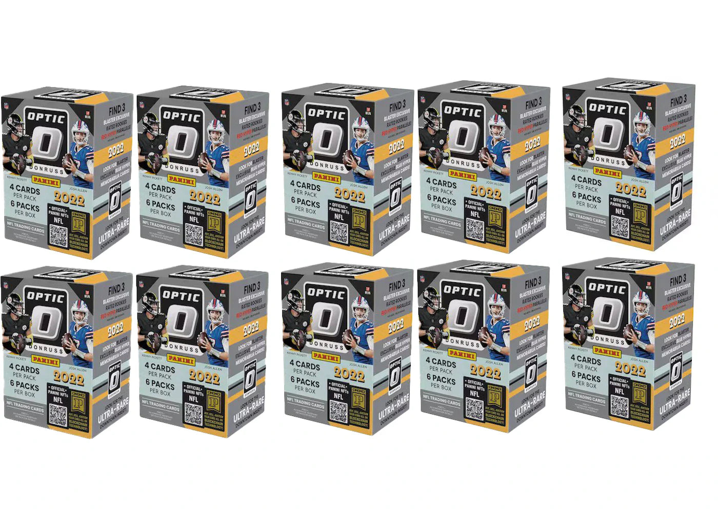 2022 Panini Donruss Optic Football Fanatics Exclusive 6-Pack Blaster Box (Red Hyper Paralells) 10x Lot