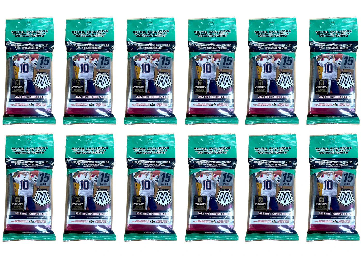 2022 Panini Mosaic Football Cello Pack 12x Lot
