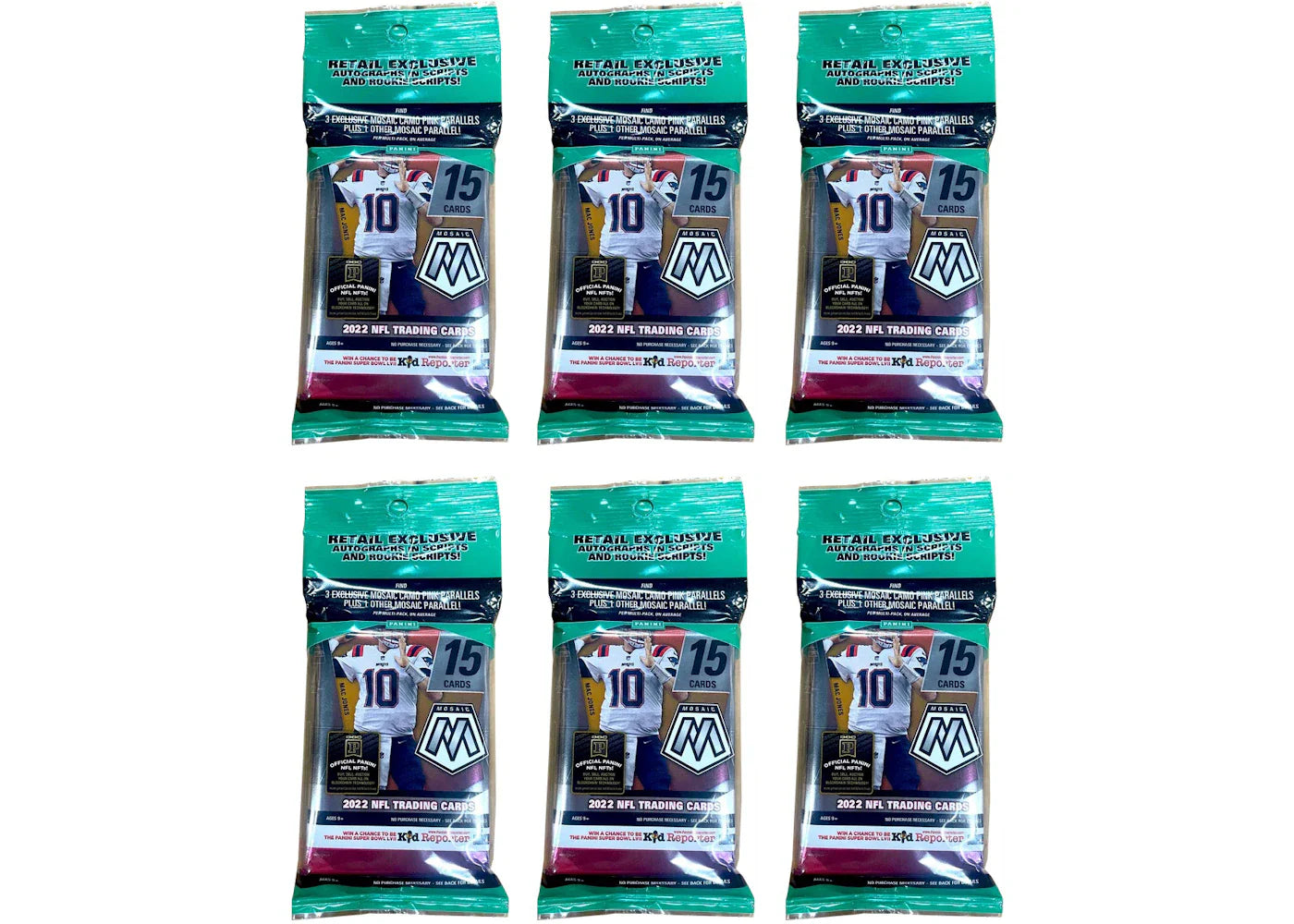 2022 Panini Mosaic Football Cello Pack 6x Lot