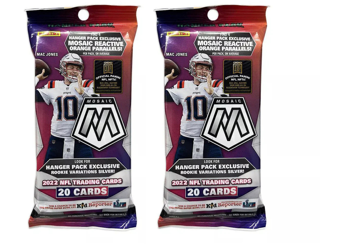 2022 Panini Mosaic Football Hanger Pack (Orange Parallels) 2x Lot