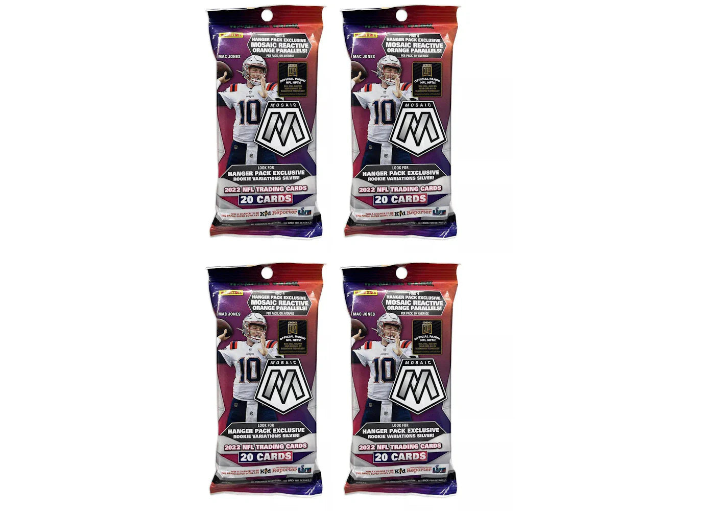 2022 Panini Mosaic Football Hanger Pack (Orange Parallels) 4x Lot