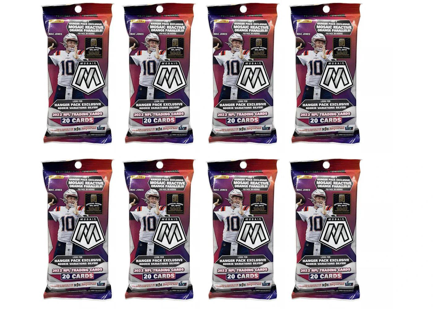 2022 Panini Mosaic Football Hanger Pack (Orange Parallels) 8x Lot
