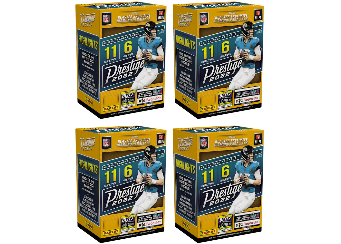 2022 Panini Prestige Football Blaster Box 4x Lot