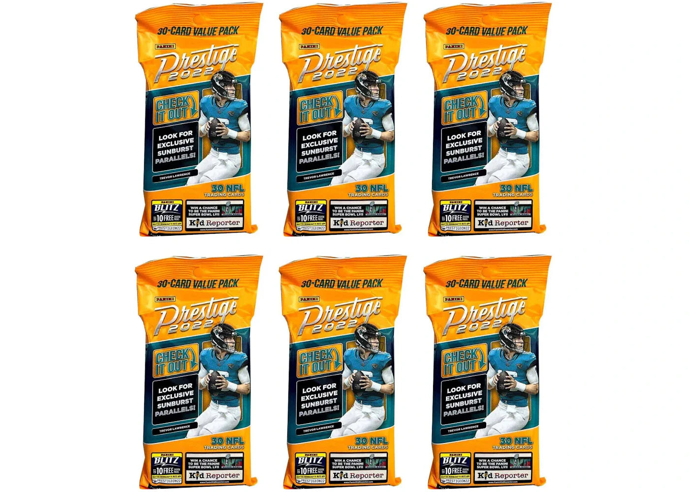 2022 Panini Prestige Football Value Pack (30 Count) 6x Lot