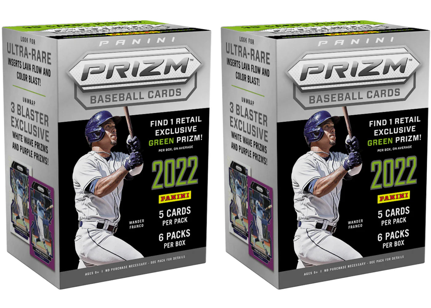 2022 Panini Prizm Baseball Blaster Box (Green Prizm) 2x Lot