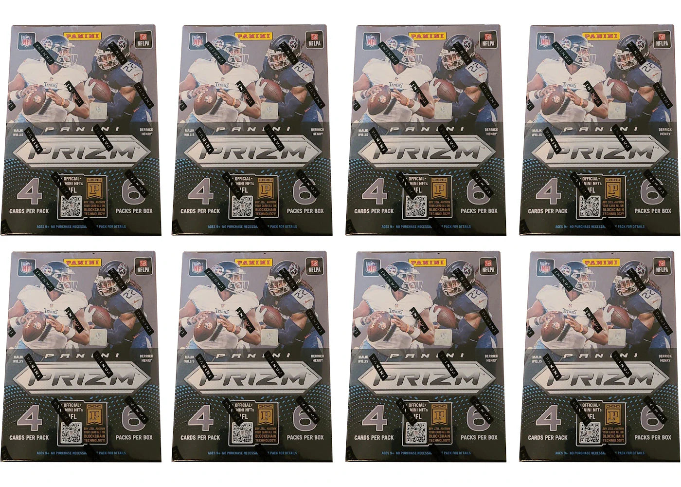 2022 Panini Prizm Football Blaster Box (Red, White, & Blue Prizms) 8x Lot