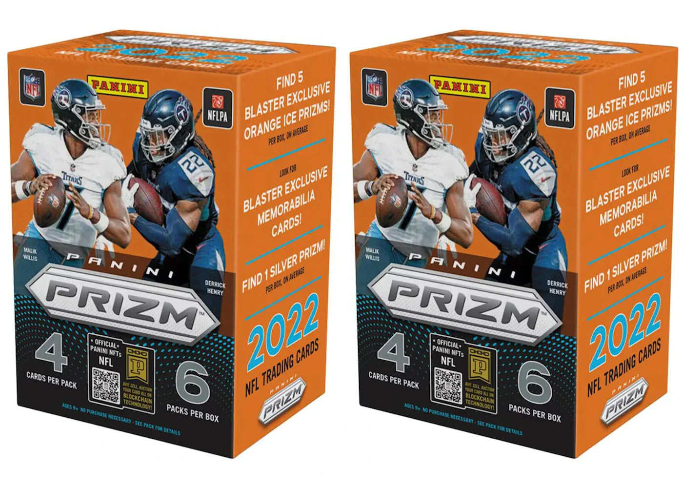 2022 Panini Prizm Football Fanatics Blaster Box (Orange Ice Prizms) 2x Lot