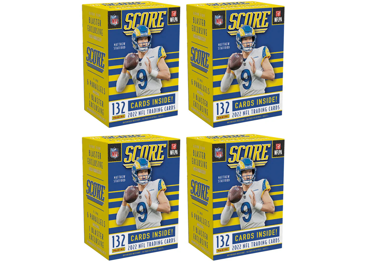 2022 Panini Score Football Blaster Box (Gold Parallels) 4x Lot