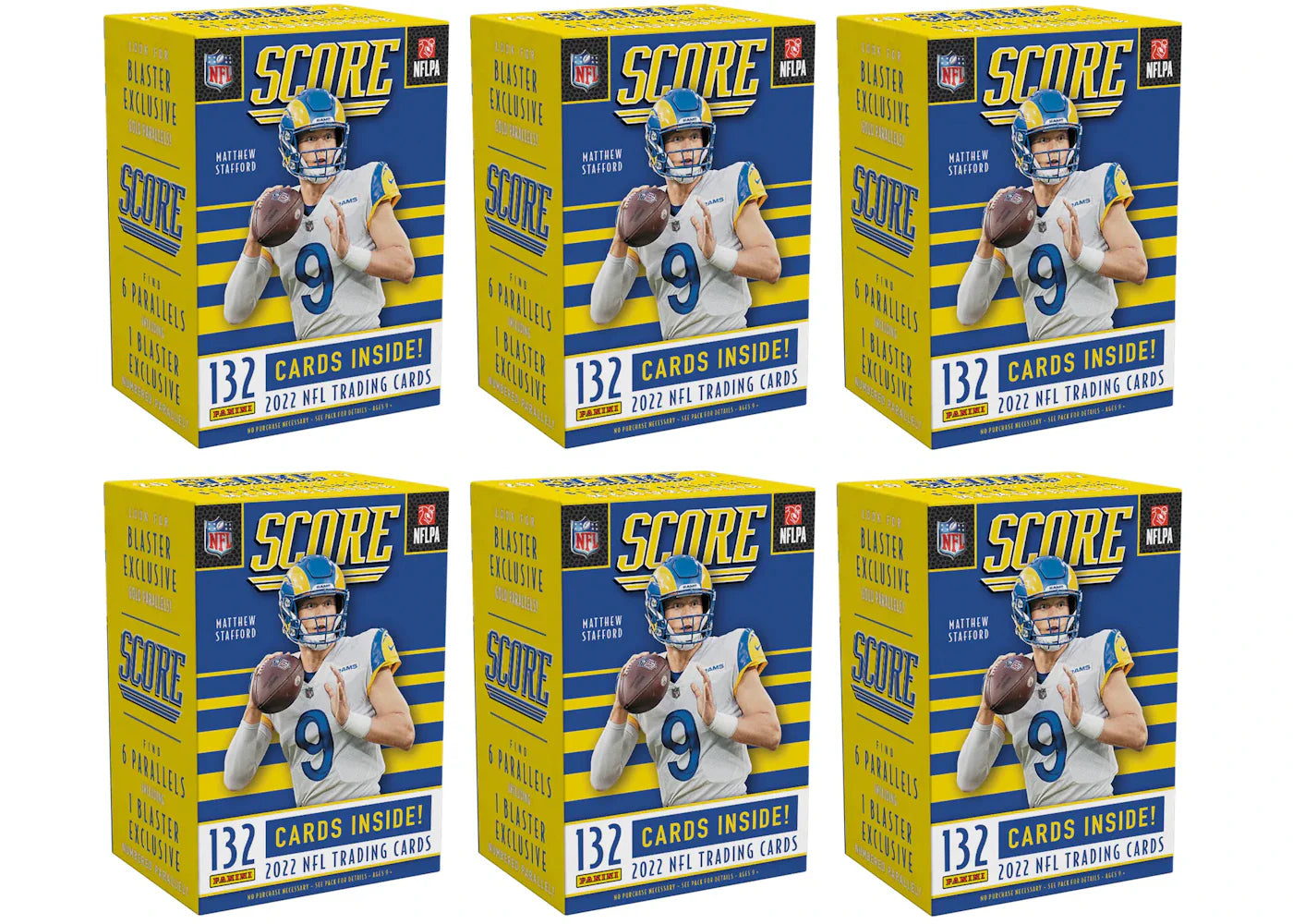 2022 Panini Score Football Blaster Box (Gold Parallels) 6x Lot
