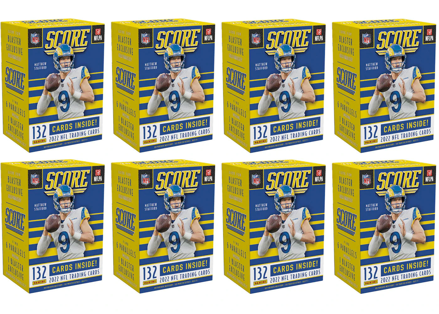 2022 Panini Score Football Blaster Box (Gold Parallels) 8x Lot