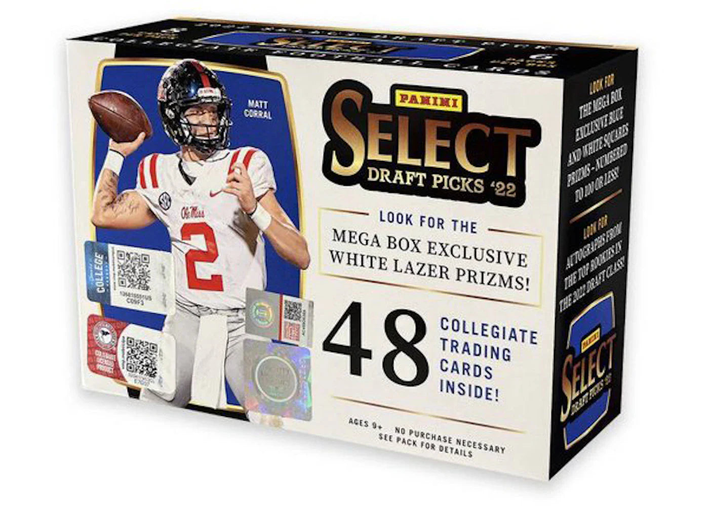 2022 Panini Select Draft Picks Collegiate Football Mega Box (White Lazer Prizms)