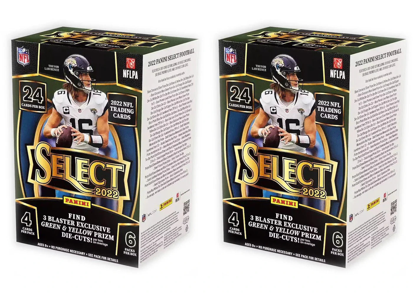 2022 Panini Select Football Blaster Box (Green & Yellow Die-Cuts) 2x Lot