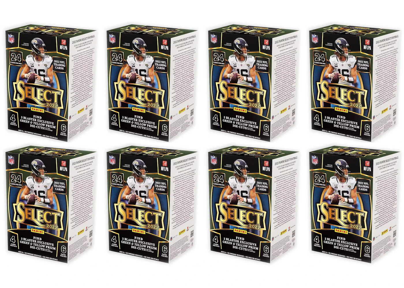 2022 Panini Select Football Blaster Box (Green & Yellow Die-Cuts) 8x Lot