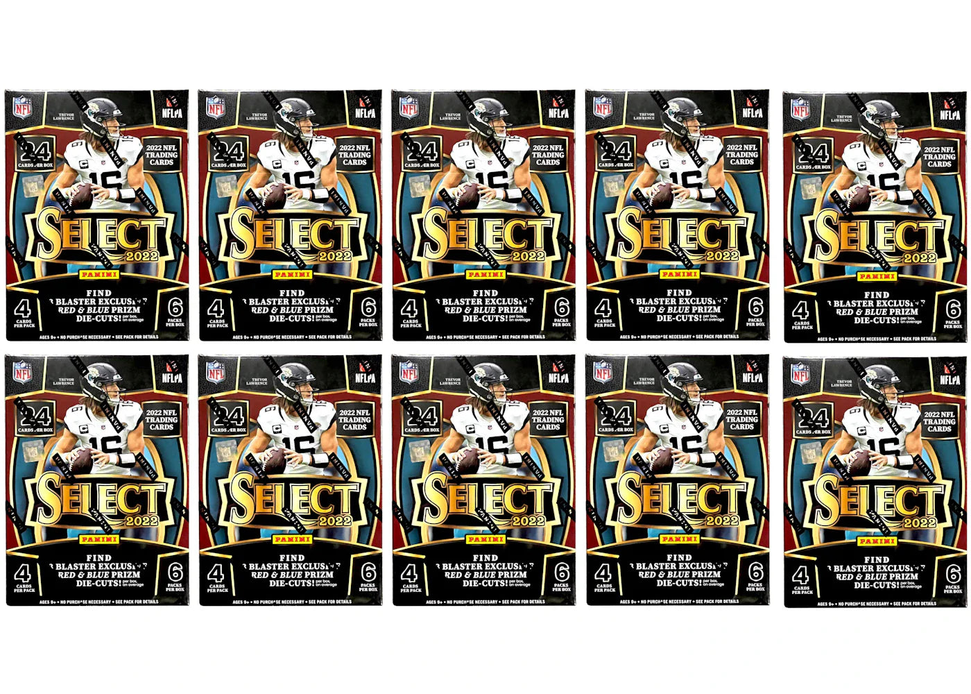 2022 Panini Select Football Blaster Box (Red & Blue Die-Cuts) 10x Lot