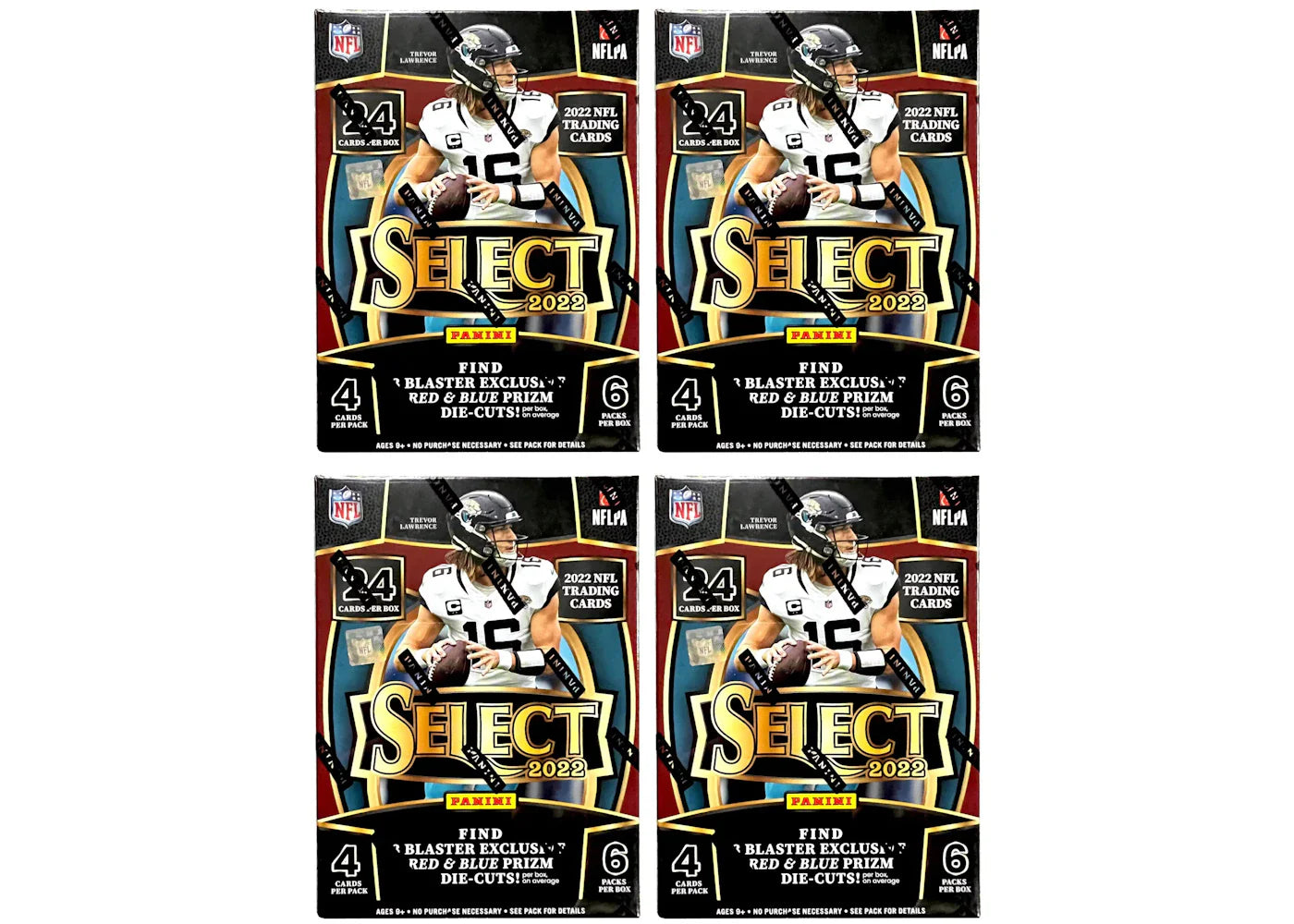 2022 Panini Select Football Blaster Box (Red & Blue Die-Cuts) 4x Lot