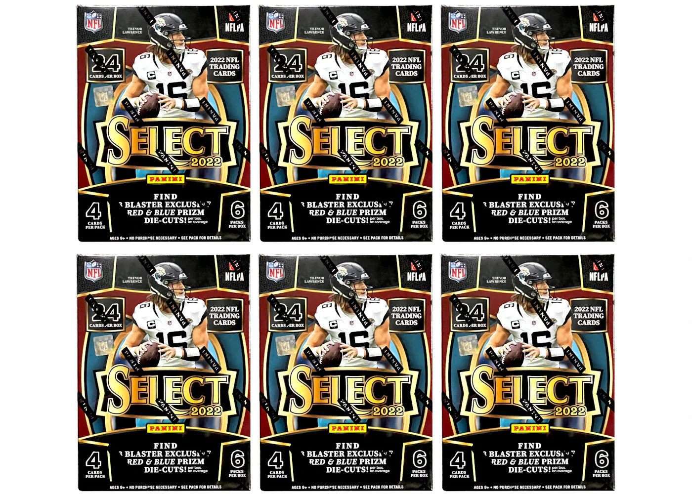 2022 Panini Select Football Blaster Box (Red & Blue Die-Cuts) 6x Lot