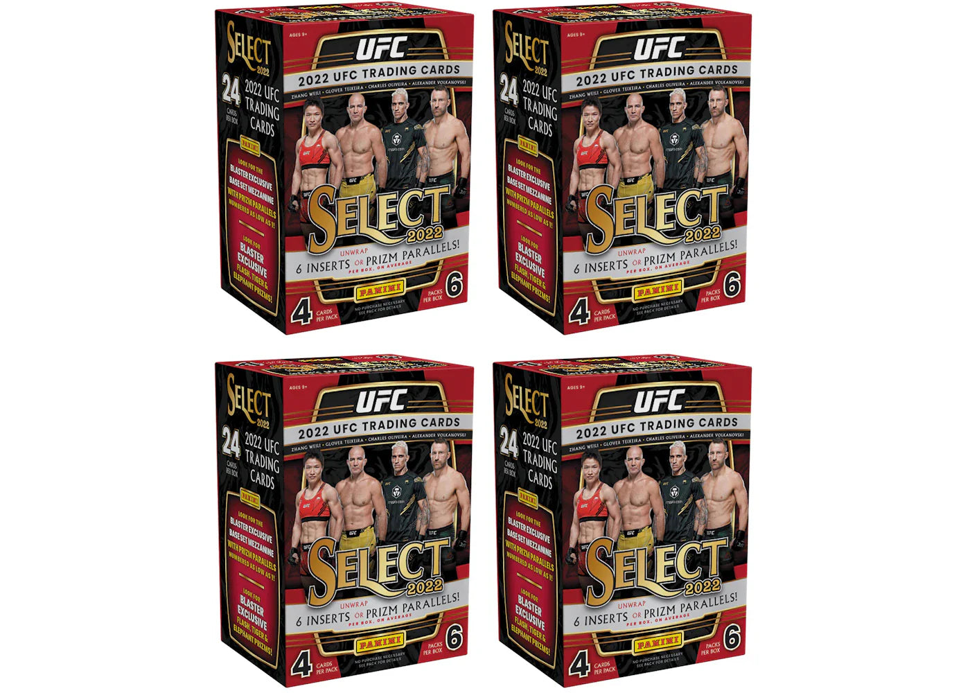 2022 Panini Select UFC Blaster Box 4x Lot