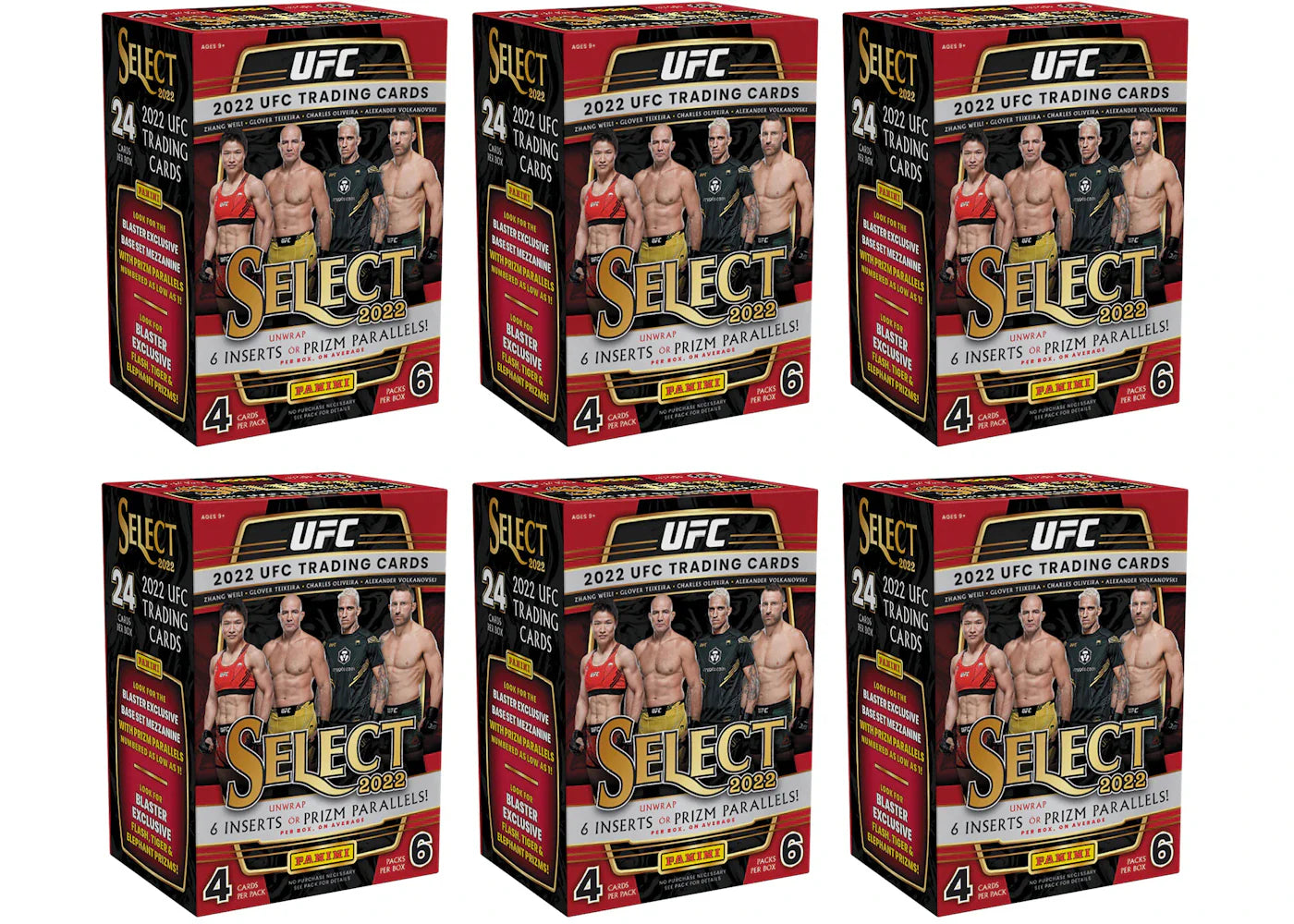 2022 Panini Select UFC Blaster Box 6x Lot