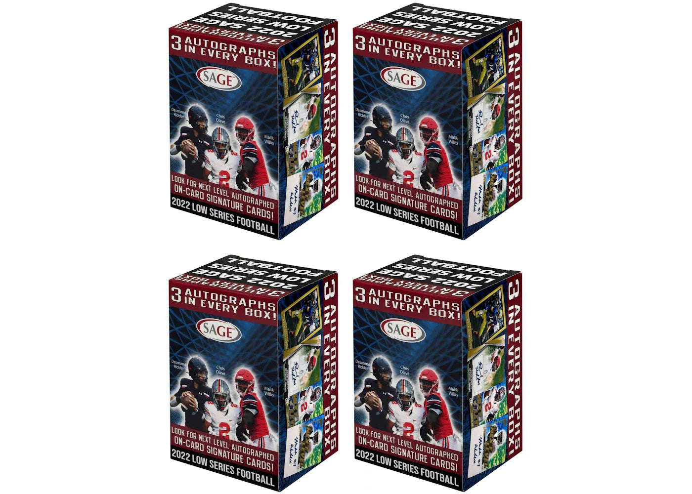2022 Sage Hit Low Series Football Blaster Box 4x Lot