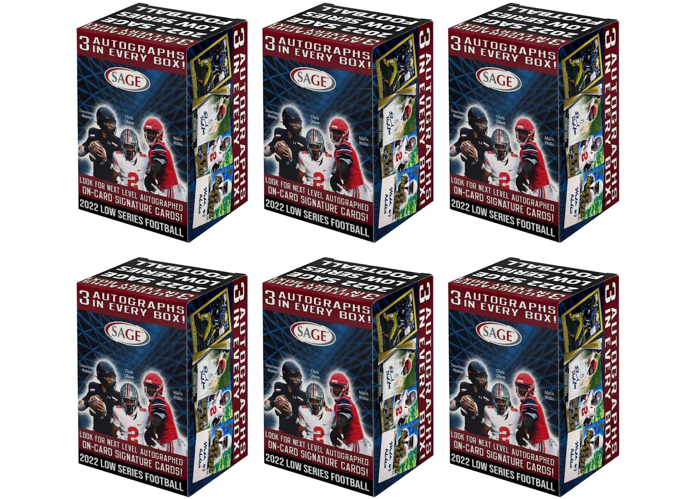 2022 Sage Hit Low Series Football Blaster Box 6x Lot