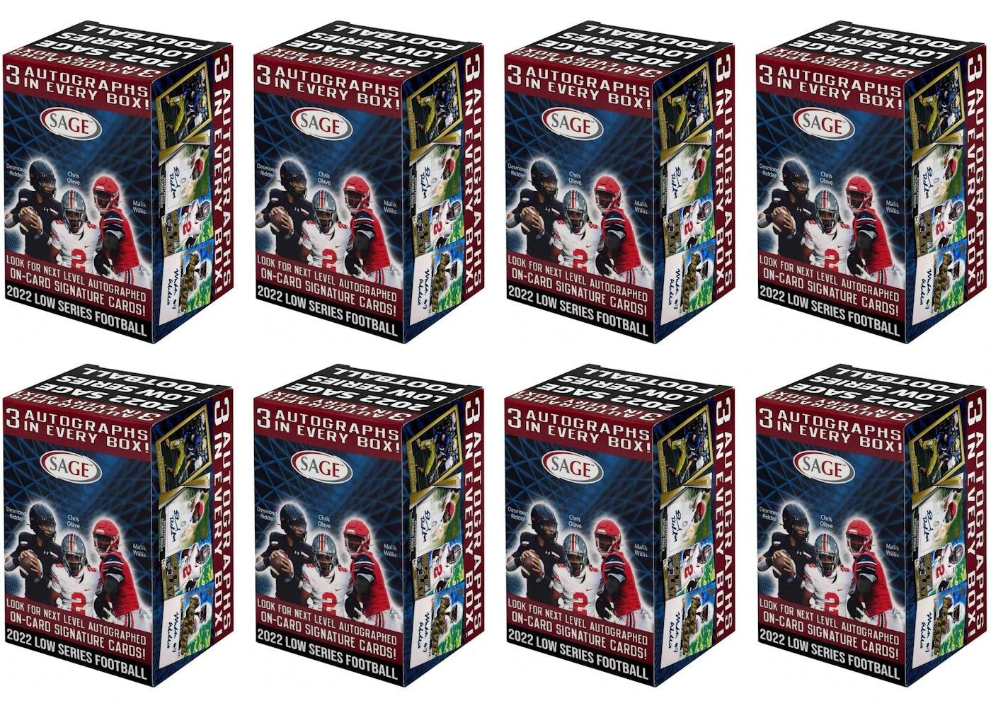 2022 Sage Hit Low Series Football Blaster Box 8x Lot