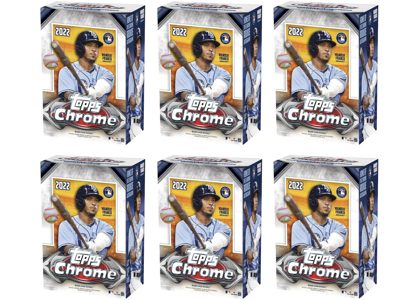 2022 Topps Chrome Baseball Blaster Box 6x Lot