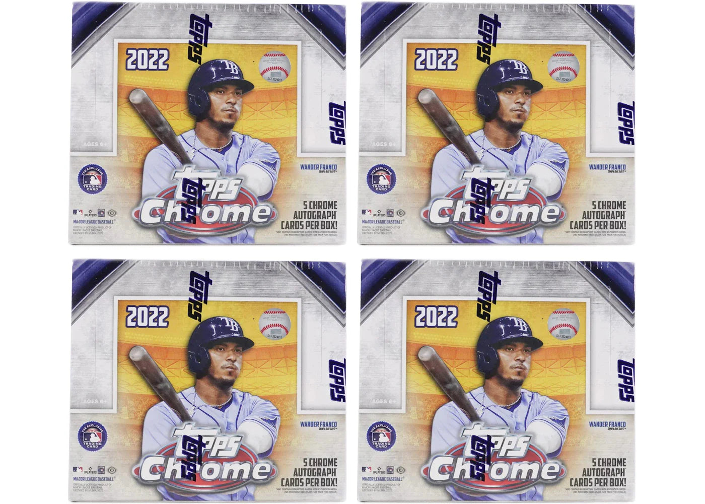 2022 Topps Chrome Baseball HTA Hobby Jumbo Box 4x Lot (Bonus Pack Not Included)