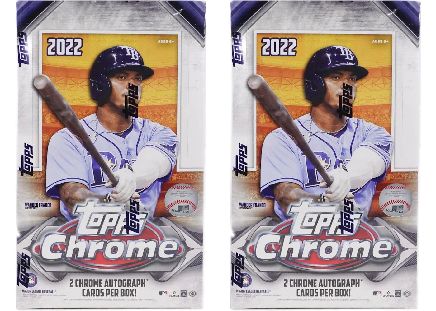 2022 Topps Chrome Baseball Hobby Box 2x Lot (Bonus Pack Not Included)