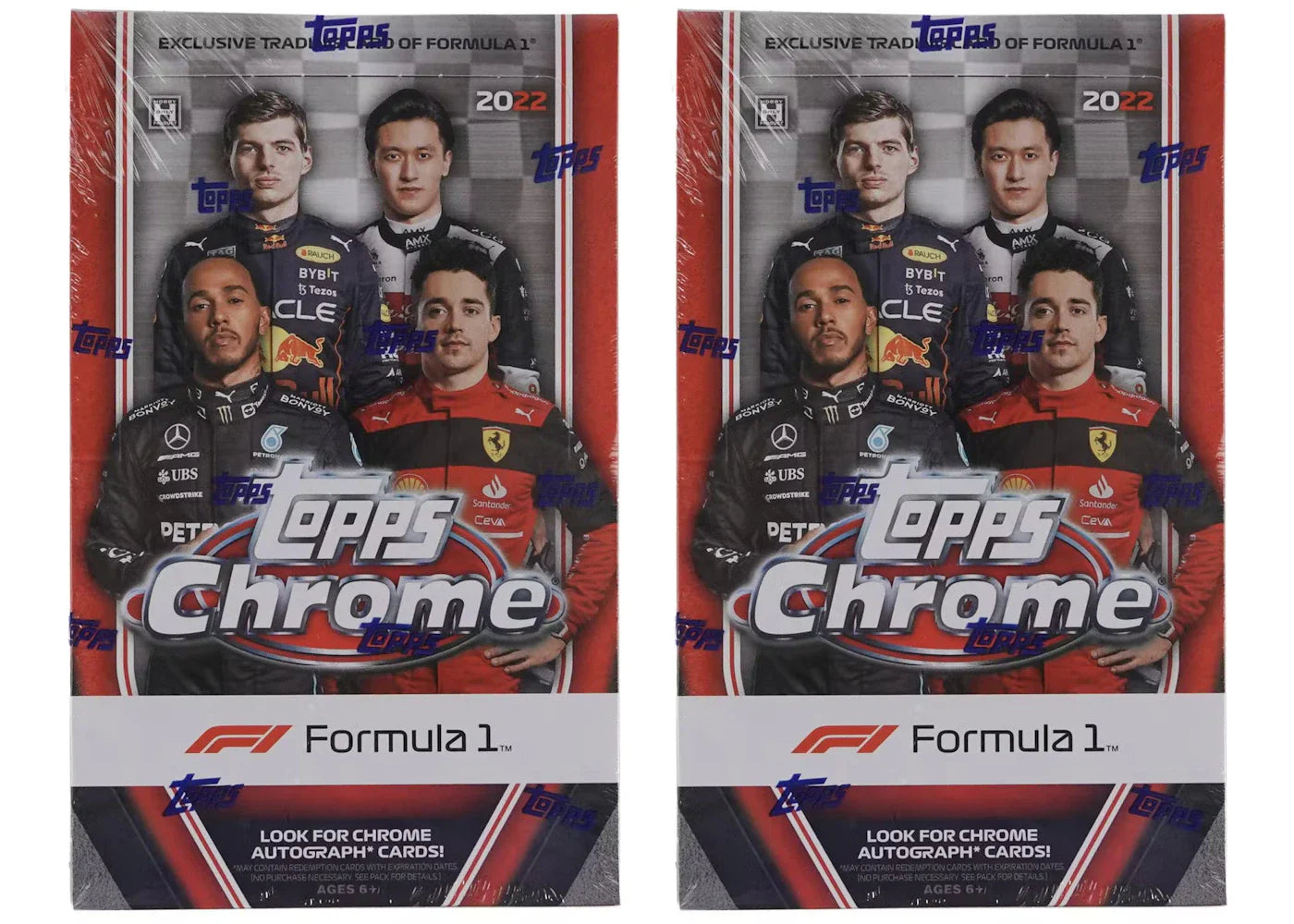 2022 Topps Chrome Formula 1 Racing Hobby Box (18 Packs) 2x Lot