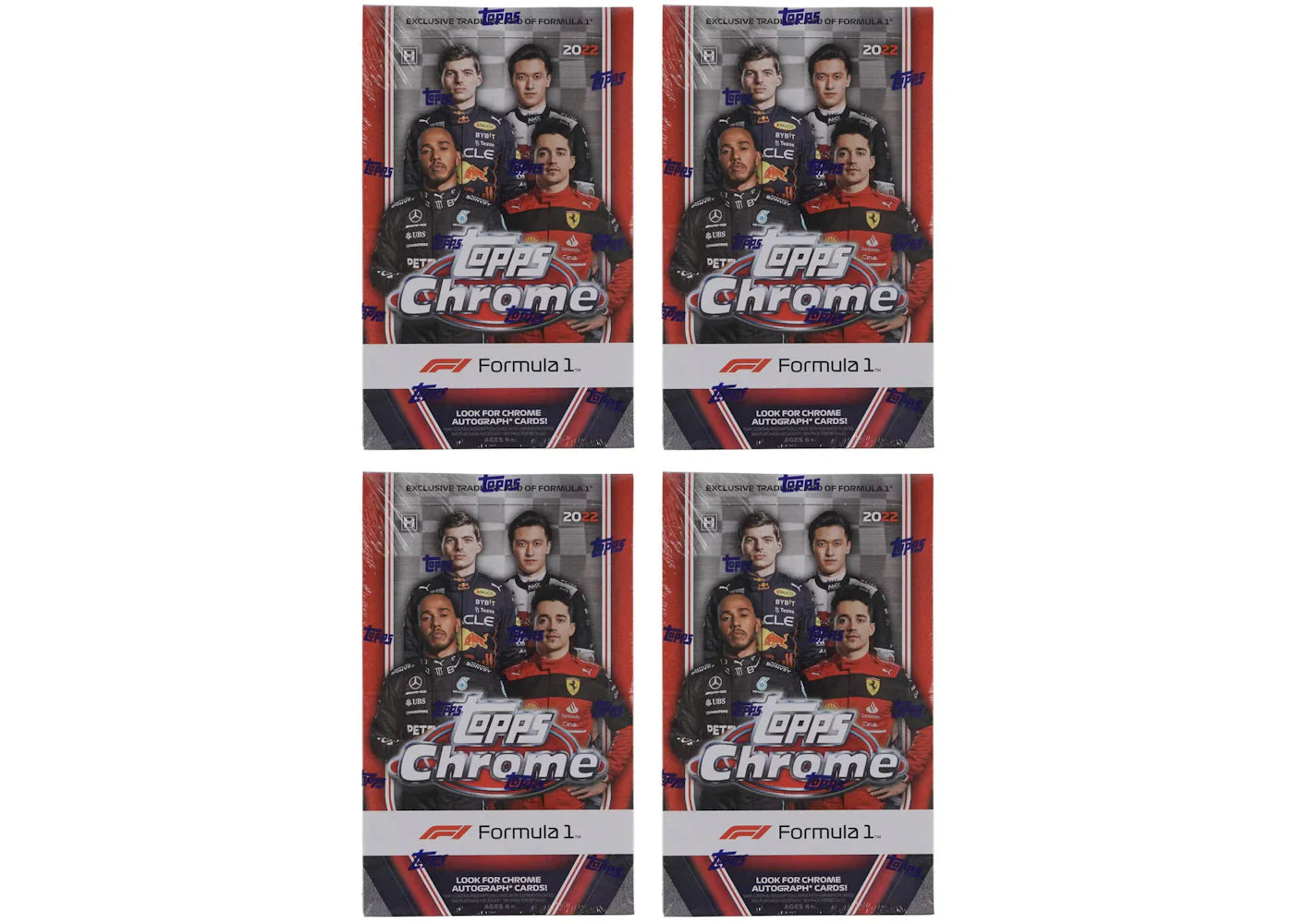 2022 Topps Chrome Formula 1 Racing Hobby Box (18 Packs) 4x Lot
