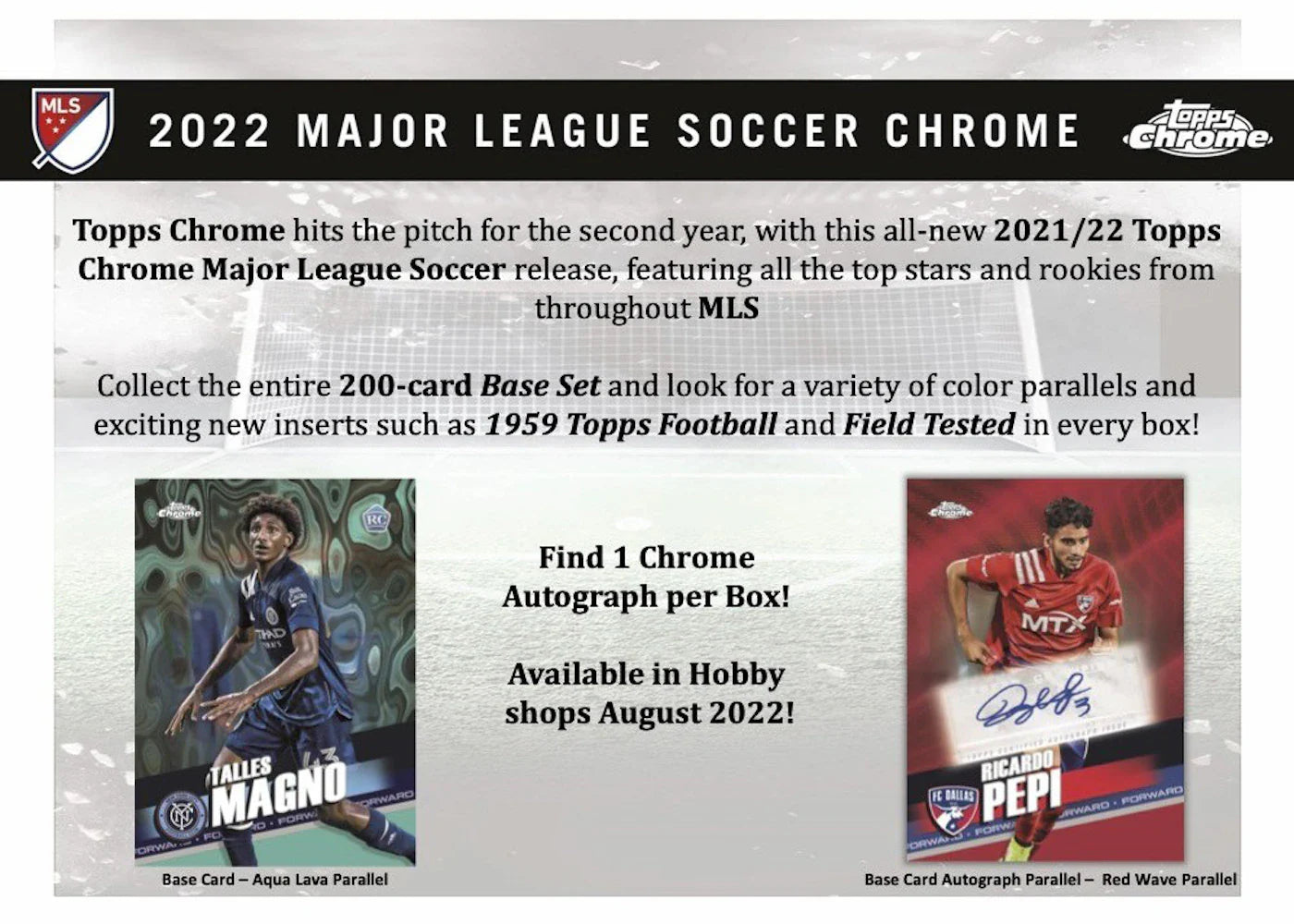 2022 Topps Chrome MLS Soccer Hobby Box