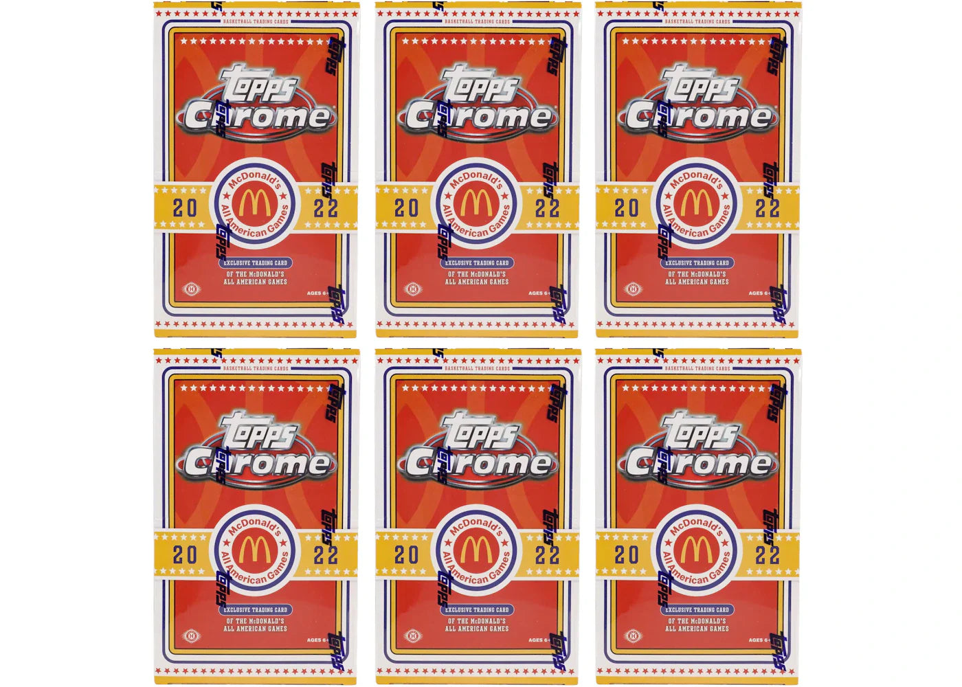 2022 Topps Chrome McDonald's All American Basketball Booster Box 6x Lot