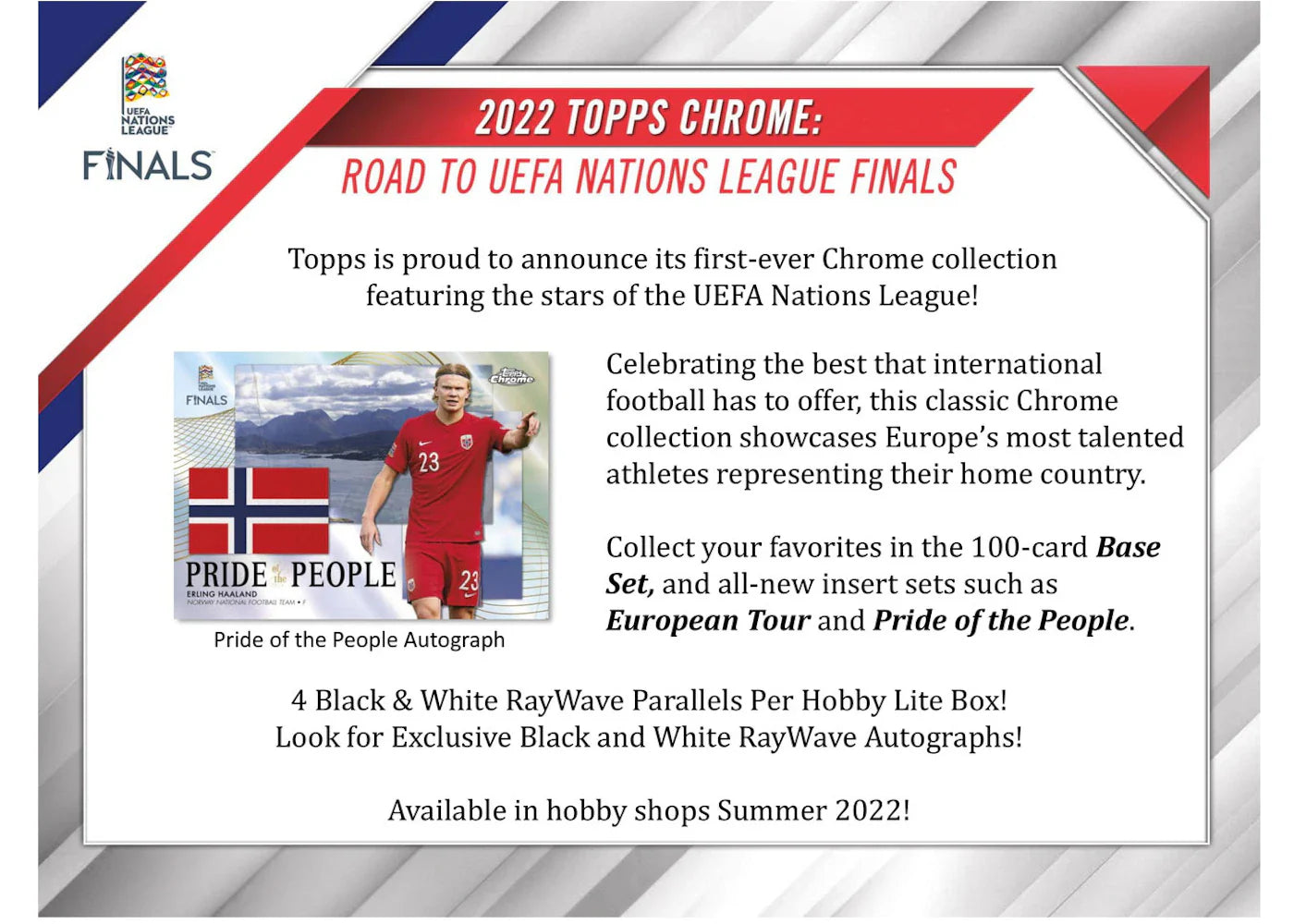2022 Topps Chrome Road to UEFA Nations League Finals Soccer Hobby Lite Box