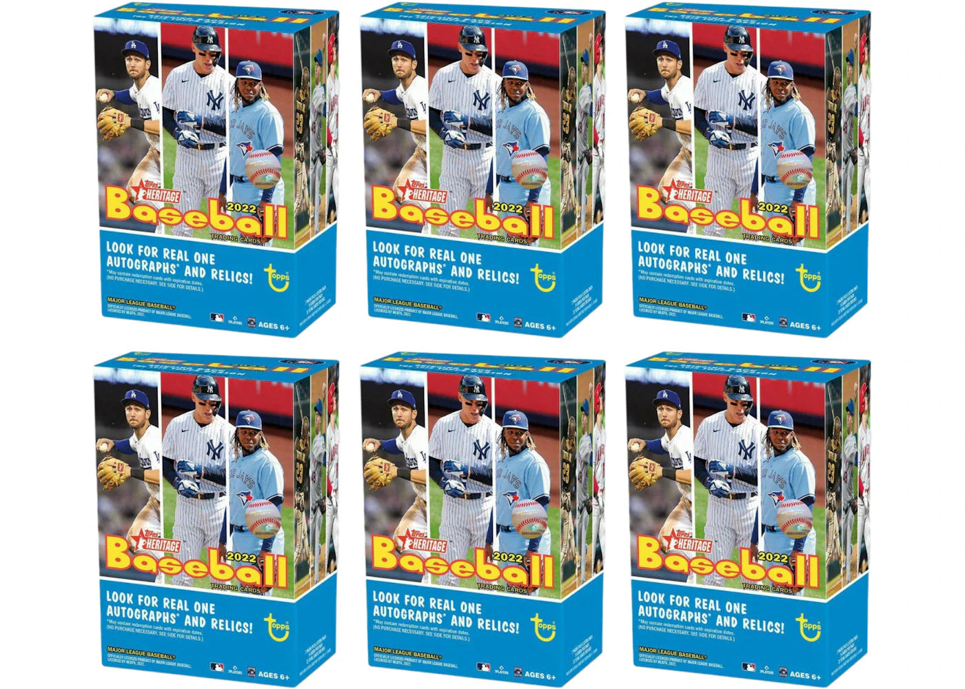 2022 Topps Heritage Baseball Blaster Box 6x Lot