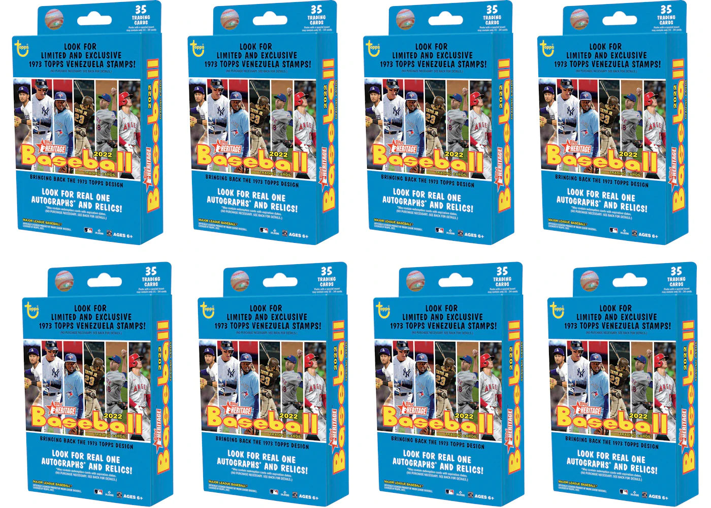 2022 Topps Heritage Baseball Hanger Box 8x Lot